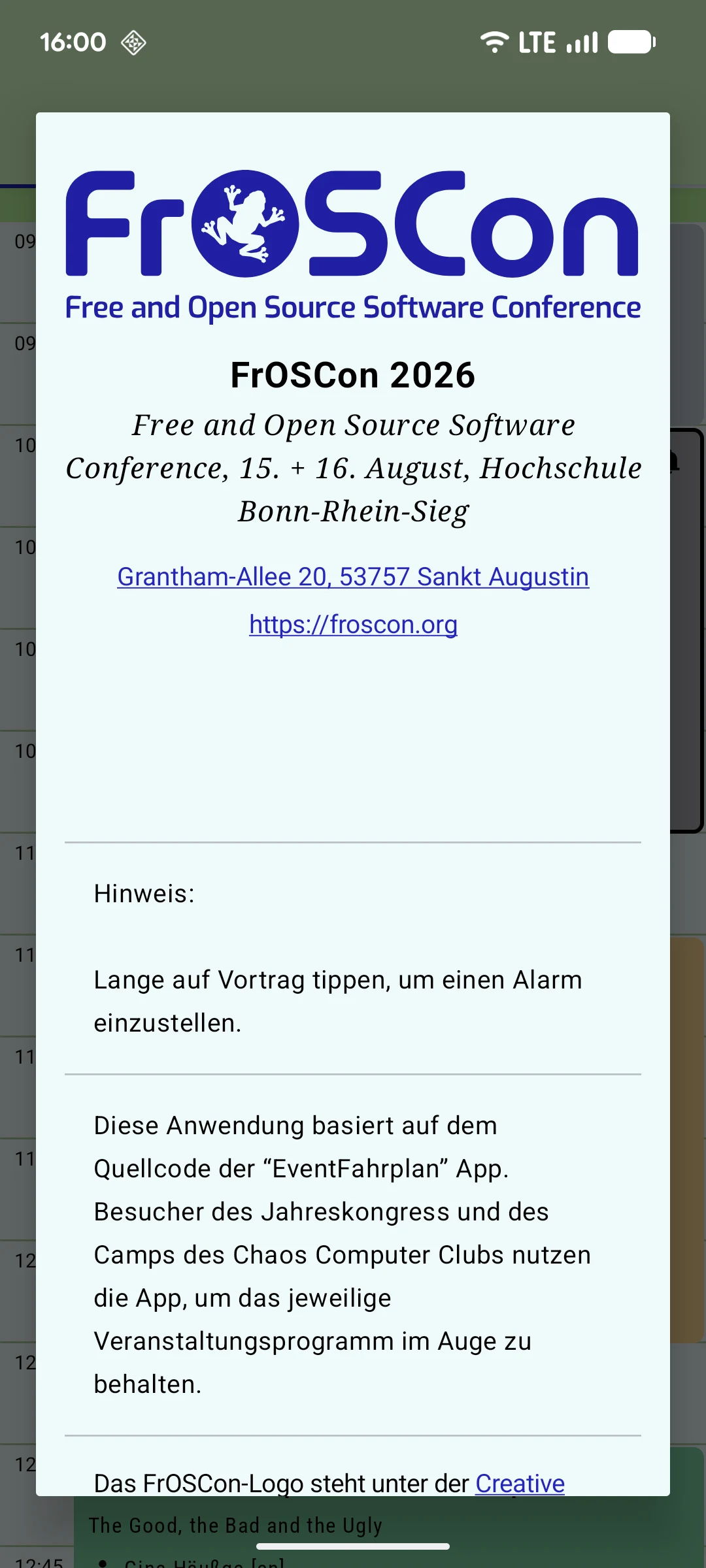 FrOSCon 2026 Fahrplan screenshot