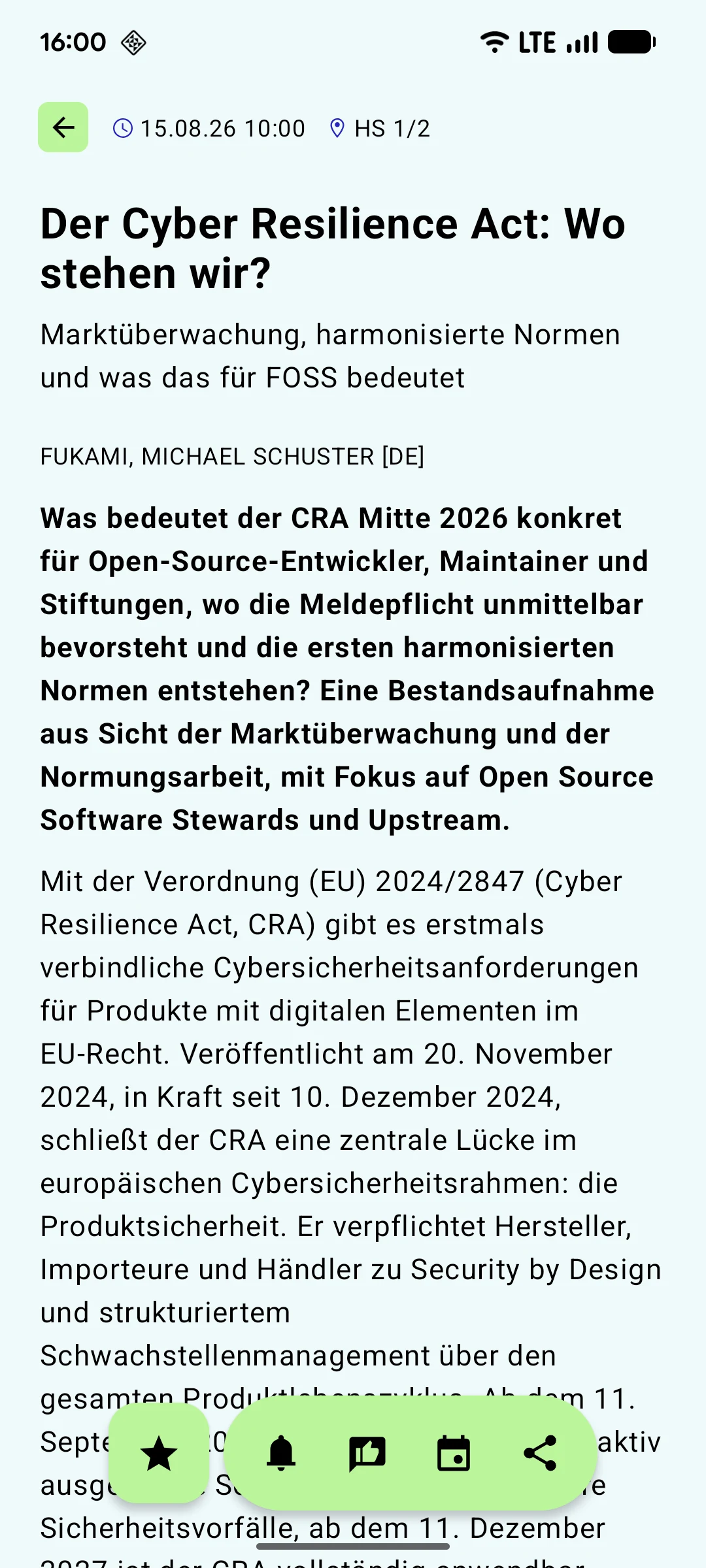 FrOSCon 2026 Fahrplan screenshot