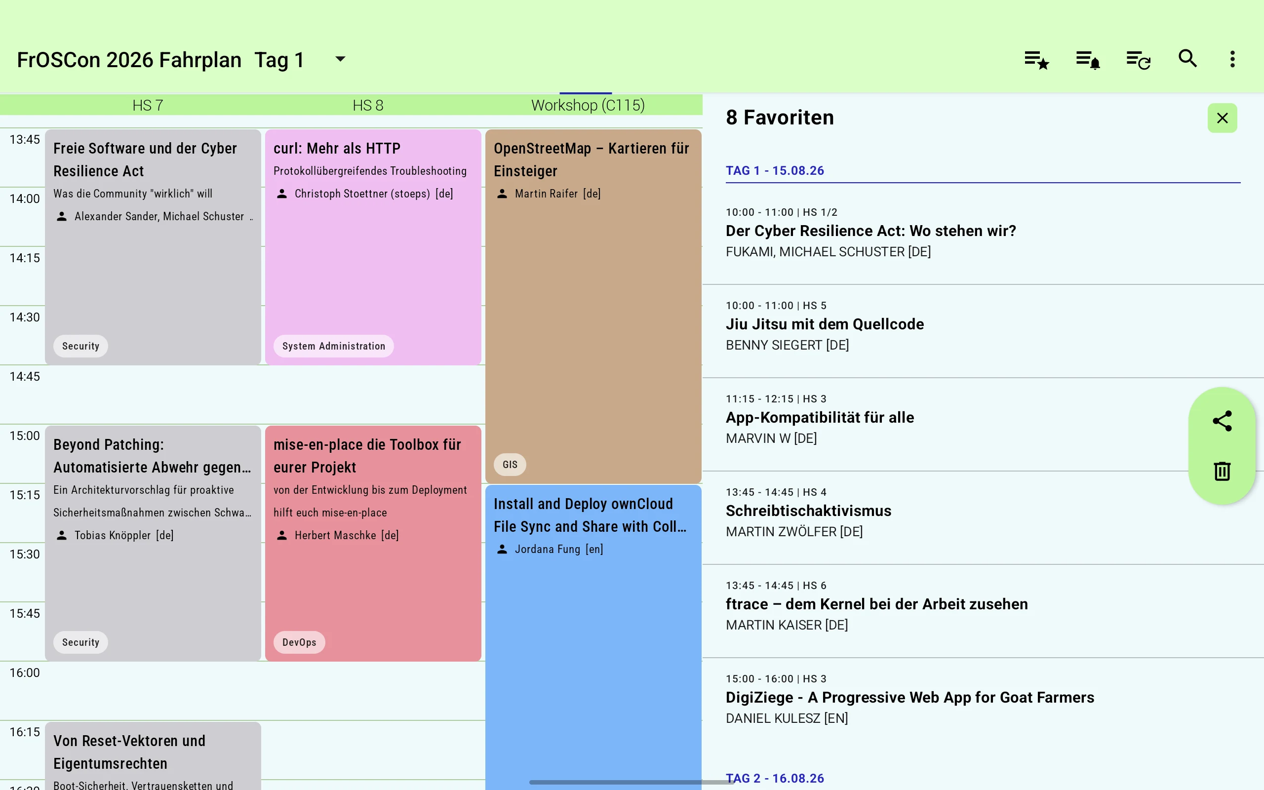 FrOSCon 2026 Fahrplan screenshot